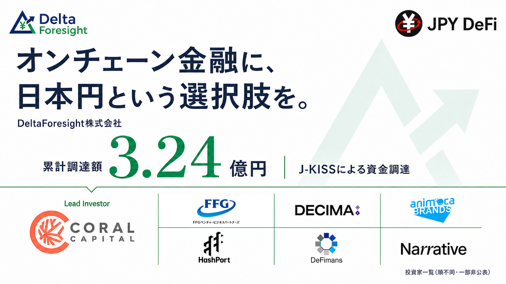 資金調達の発表画像
